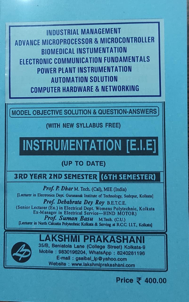 EIE 6th Semester Polytechnic guide book Lakshmi Publication